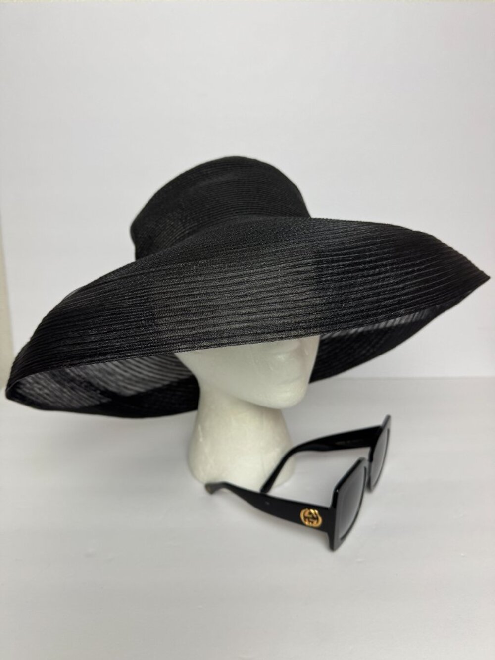 Elegant Luxury Black Hat Nordstrom Made in Italy Brim - Picture 2 of 7